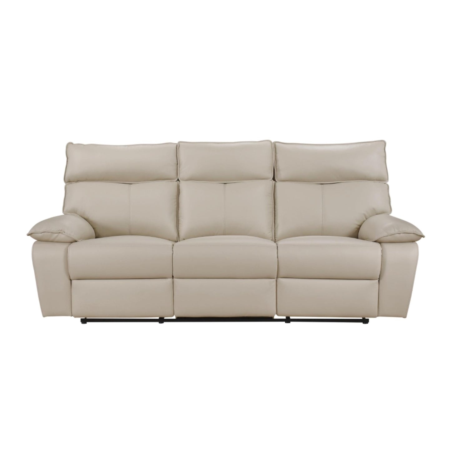 Kandra Manual Reclining Sofa M99087 (Genuine Leather)  - Beige / Black