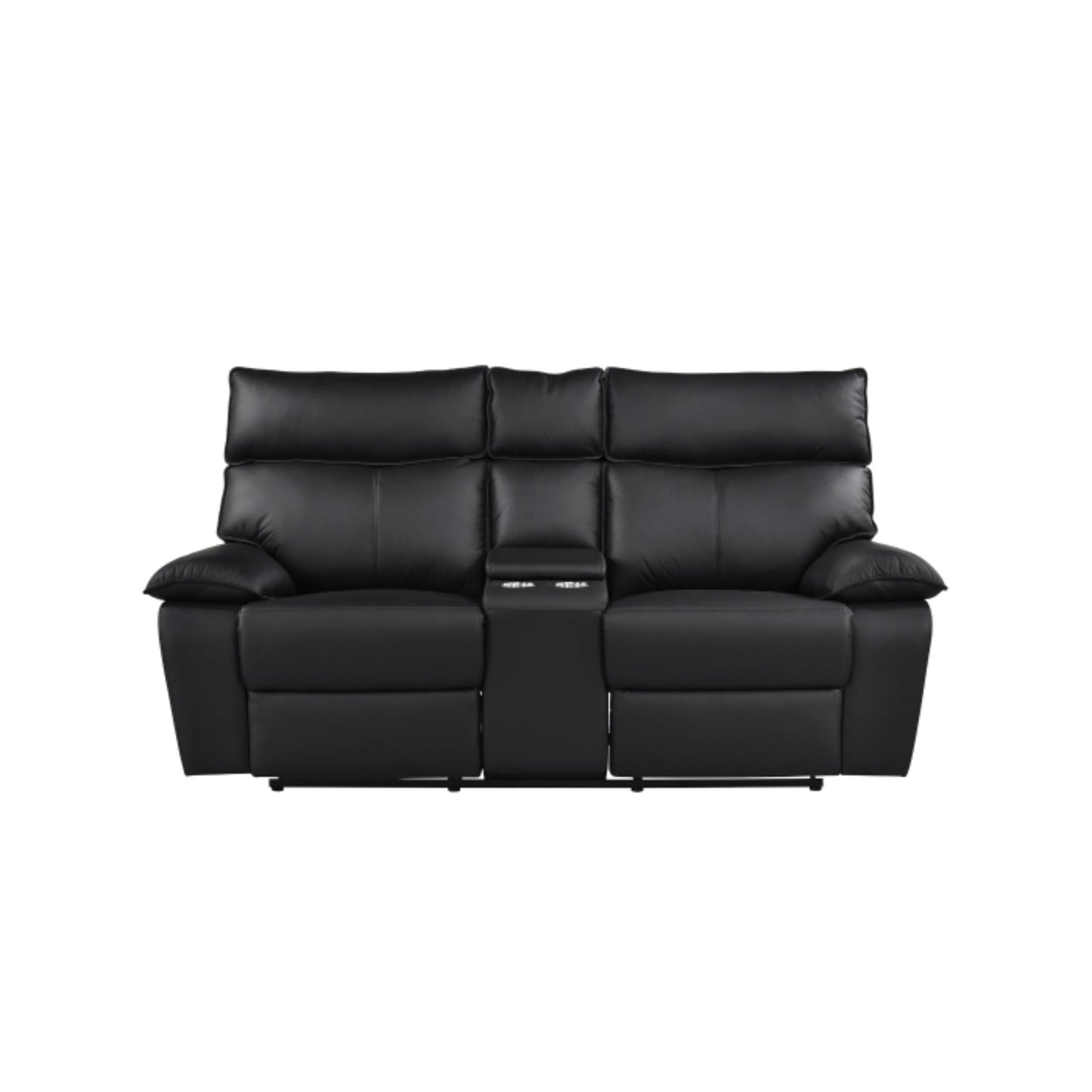 Kandra Manual Reclining loveseat M99087 (Genuine Leather)  - Beige / Black