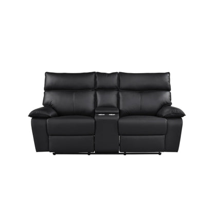 Kandra Manual Reclining loveseat M99087 (Genuine Leather)  - Beige / Black