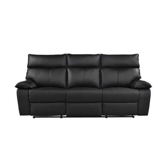 Kandra Manual Reclining Sofa M99087 (Genuine Leather)  - Beige / Black
