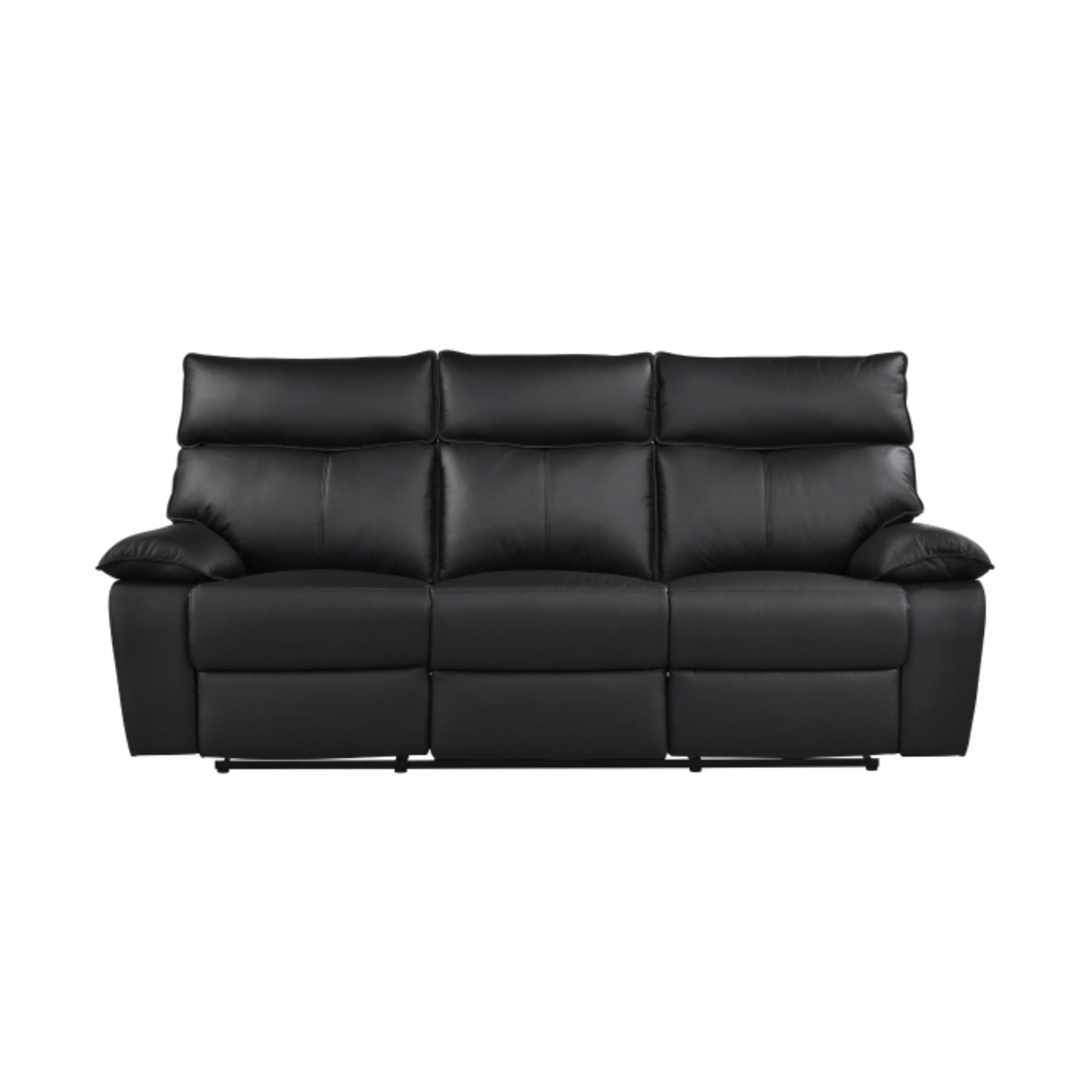 Kandra Manual Reclining Sofa M99087 (Genuine Leather)  - Beige / Black