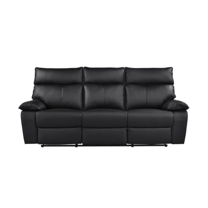 Kandra Manual Reclining Sofa M99087 (Genuine Leather)  - Beige / Black