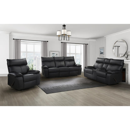 Kandra Manual Reclining Sofa M99087 (Genuine Leather)  - Beige / Black