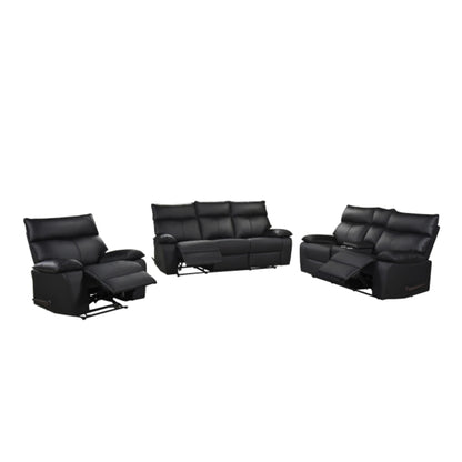 Kandra Manual Recliner M99087 (Genuine Leather) - Beige / Black