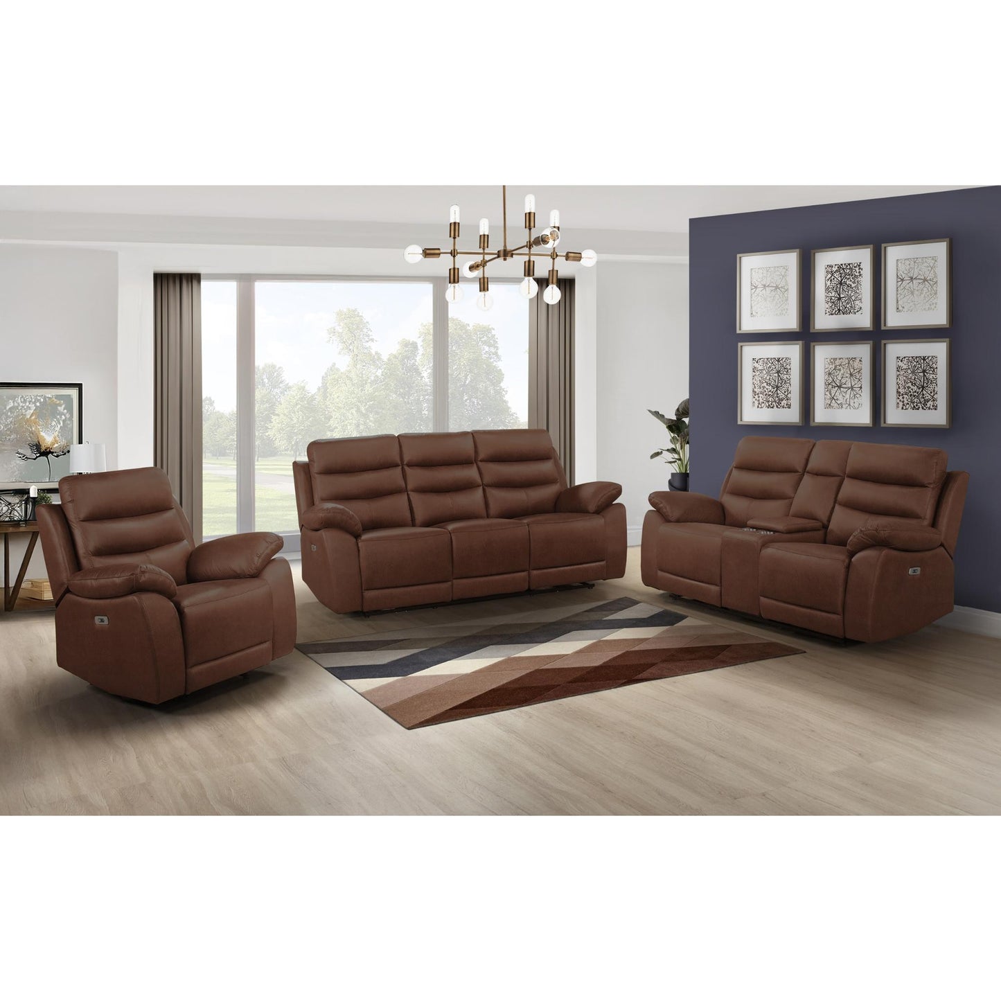 Hammond Power Reclining Sofa M99090 - Grey / Brown
