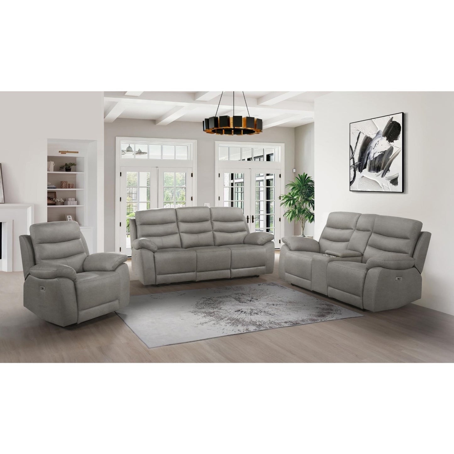Hammond Power Reclining Sofa M99090 - Grey / Brown