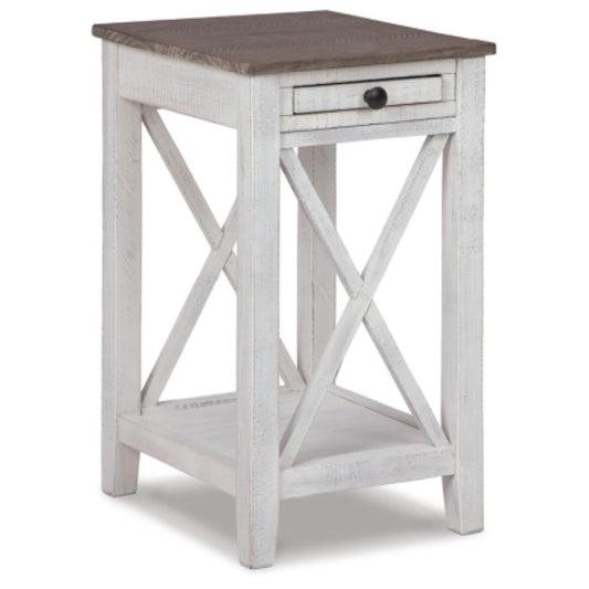 Adalane Accent Table - White & Gray