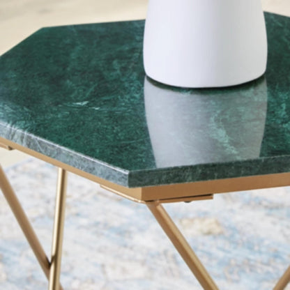 Engelton Accent Table - Green & Gold