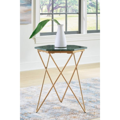 Engelton Accent Table - Green & Gold