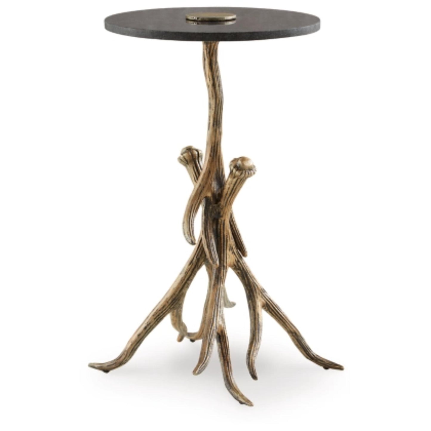 Lemkins Accent Table - Black & Antique Gold
