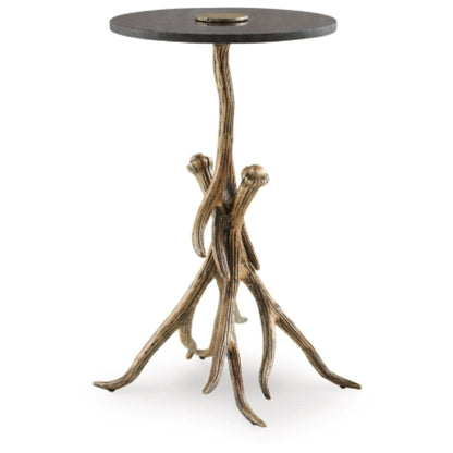 Lemkins Accent Table - Black & Antique Gold