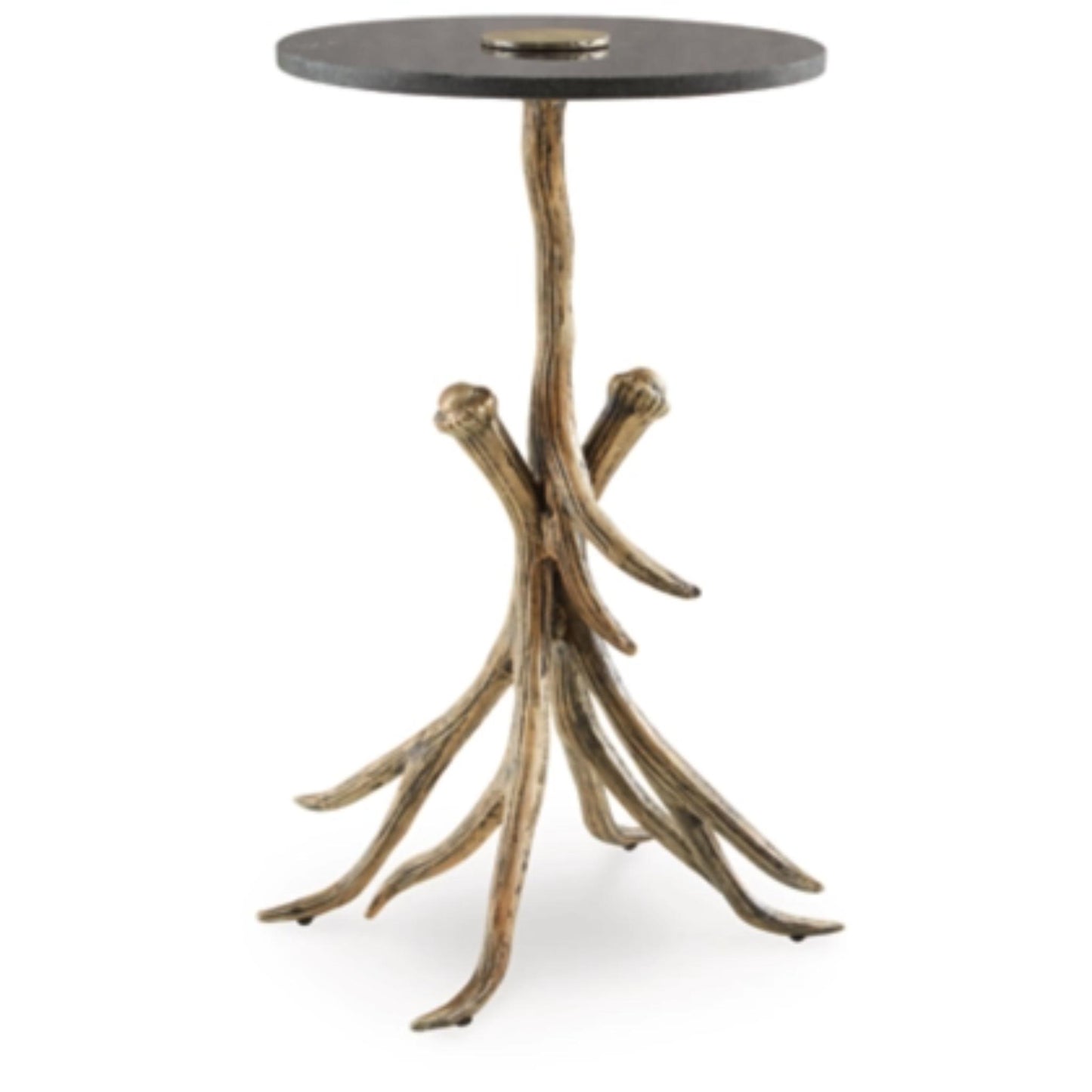 Lemkins Accent Table - Black & Antique Gold