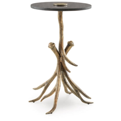 Lemkins Accent Table - Black & Antique Gold