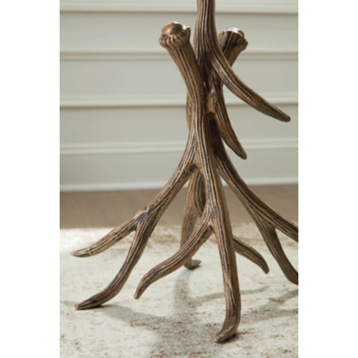 Lemkins Accent Table - Black & Antique Gold