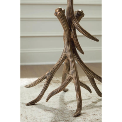 Lemkins Accent Table - Black & Antique Gold