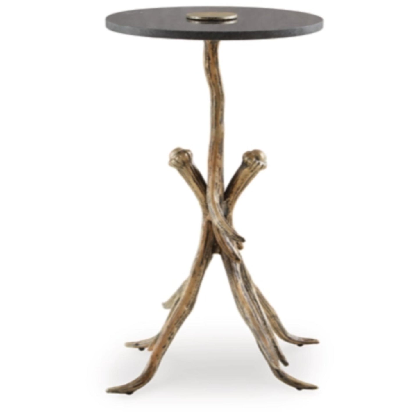 Lemkins Accent Table - Black & Antique Gold