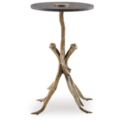 Lemkins Accent Table - Black & Antique Gold