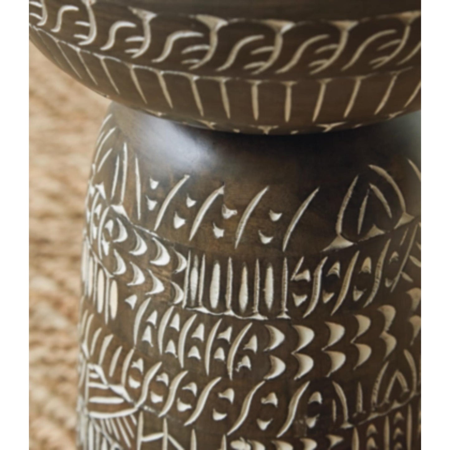 Hadcher Accent Table - Cream & Brown