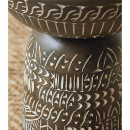 Hadcher Accent Table - Cream & Brown