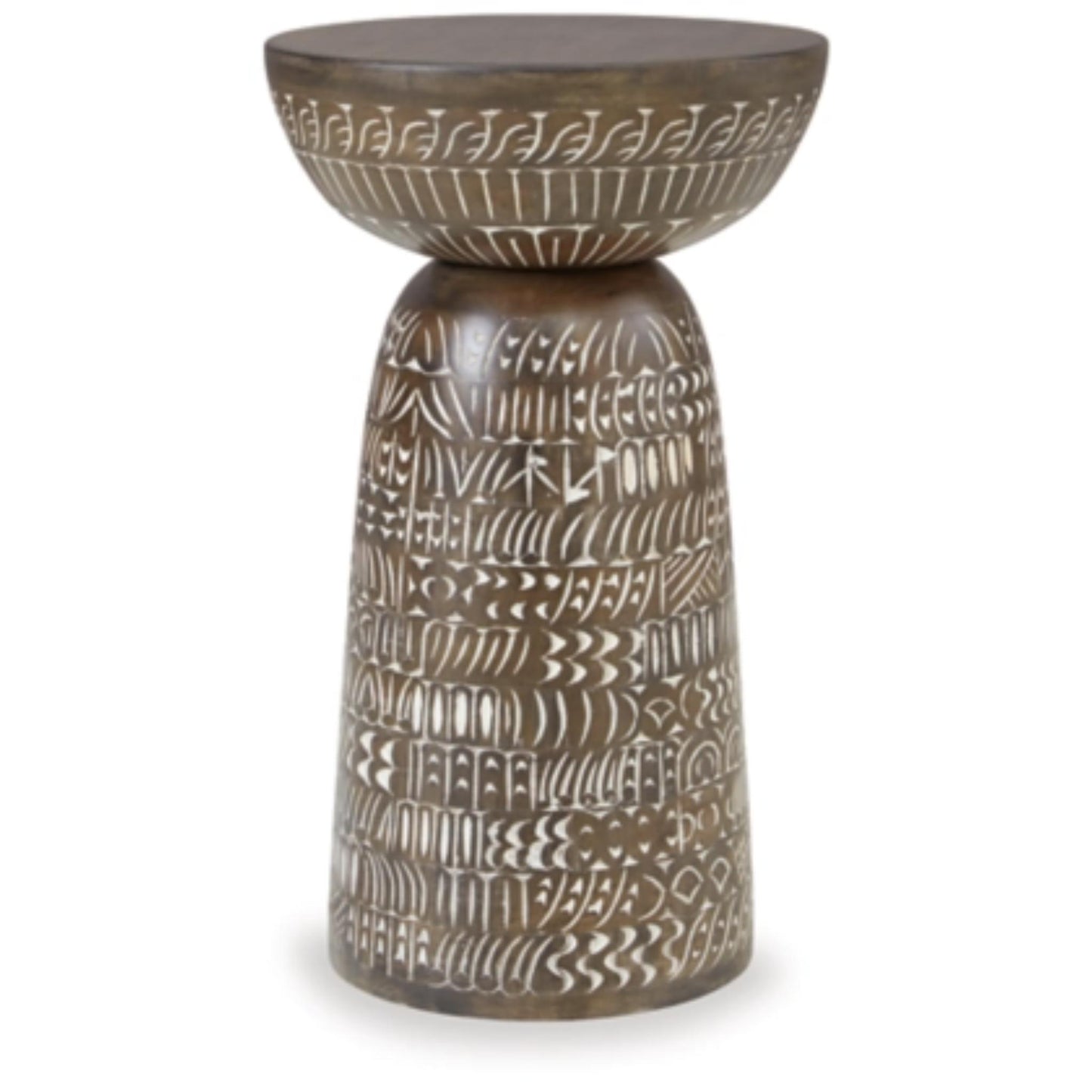 Hadcher Accent Table - Cream & Brown