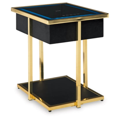 Rexwell Accent Table with Speaker - Black & Gold
