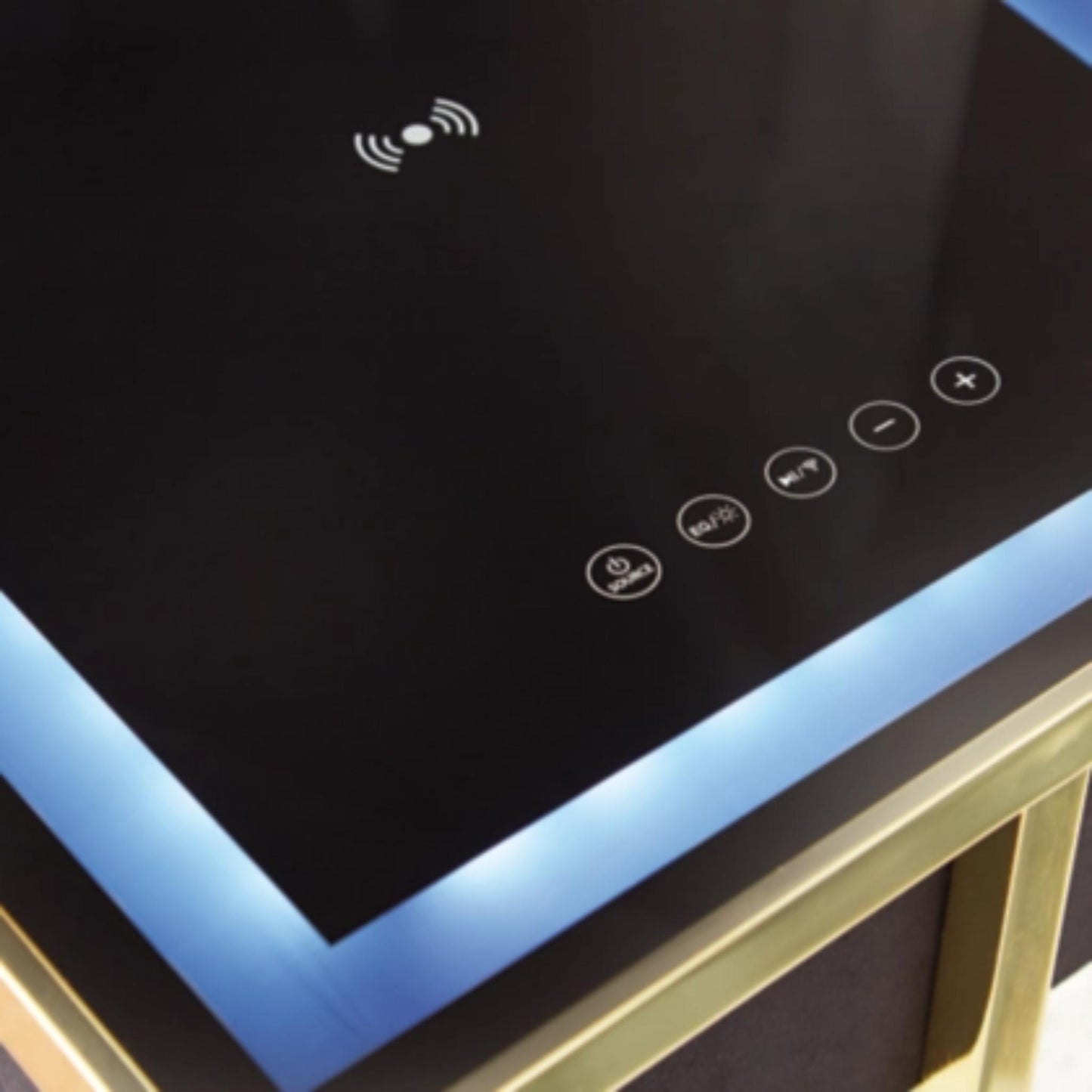 Rexwell Accent Table with Speaker - Black & Gold