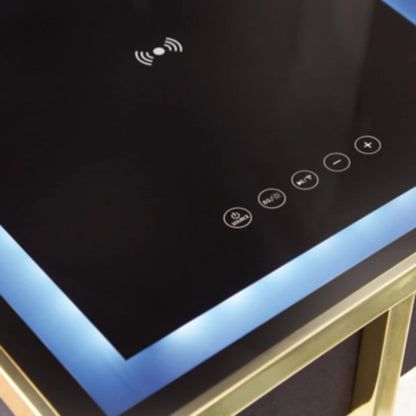 Rexwell Accent Table with Speaker - Black & Gold