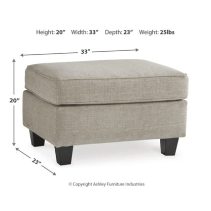 Abney Ottoman - Driftwood