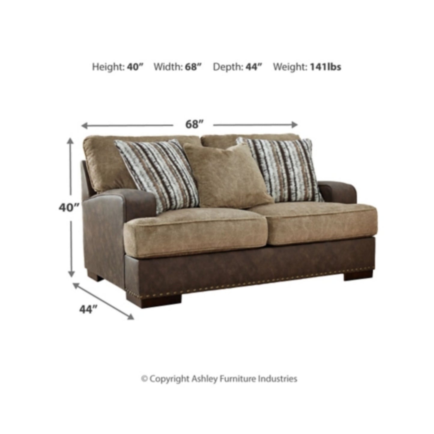 Alesbury Loveseat - Chocolate