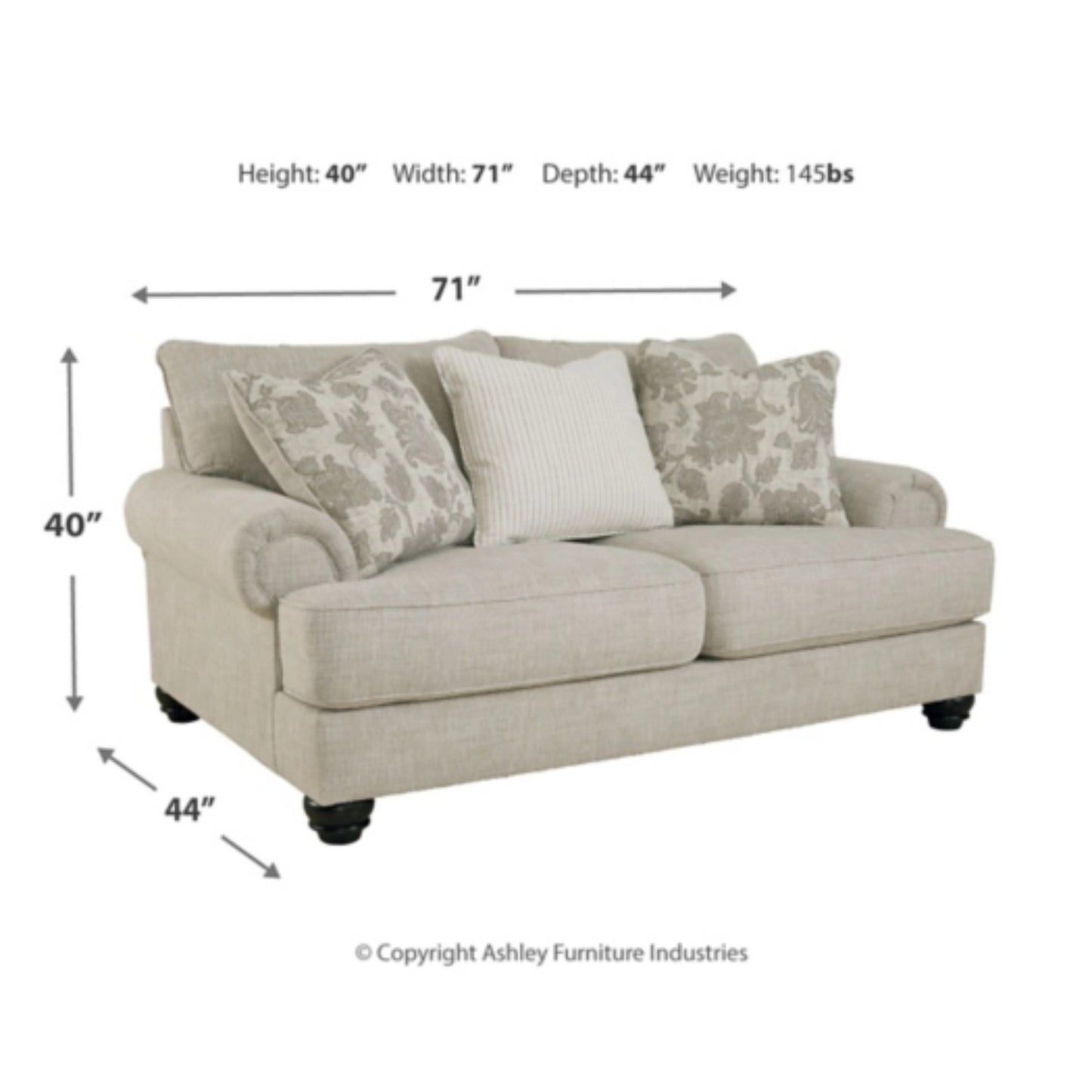 Asanti Loveseat - Fog
