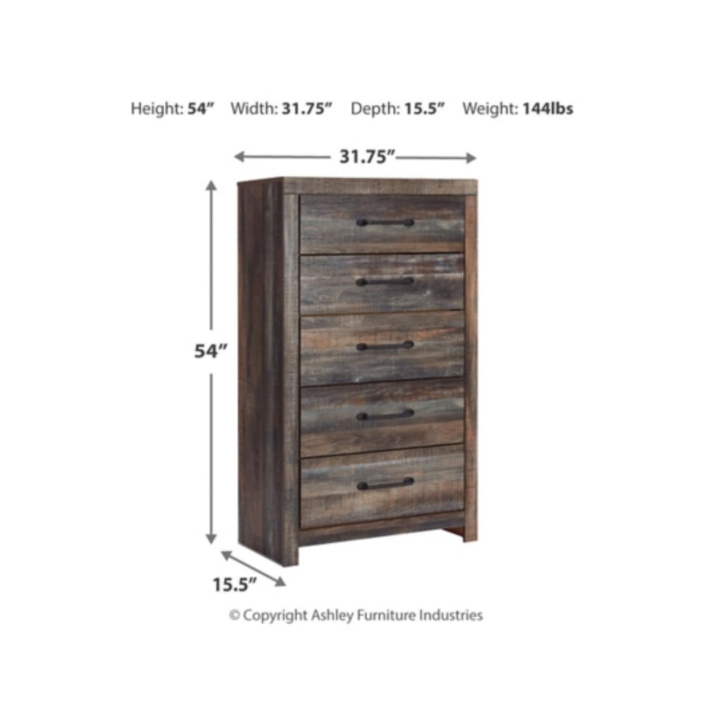 Drystan Five Drawer Chest