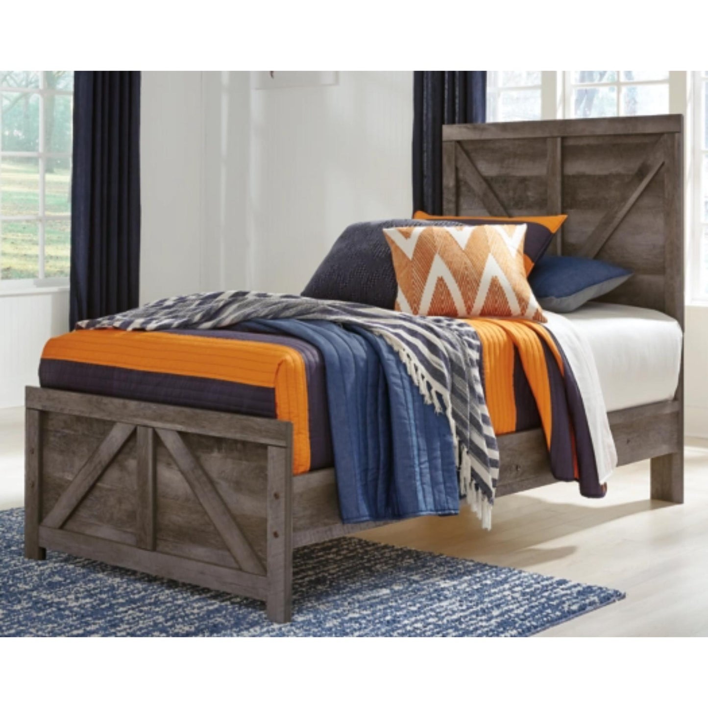 Twin Wynnlow Crossbuck Panel Bed