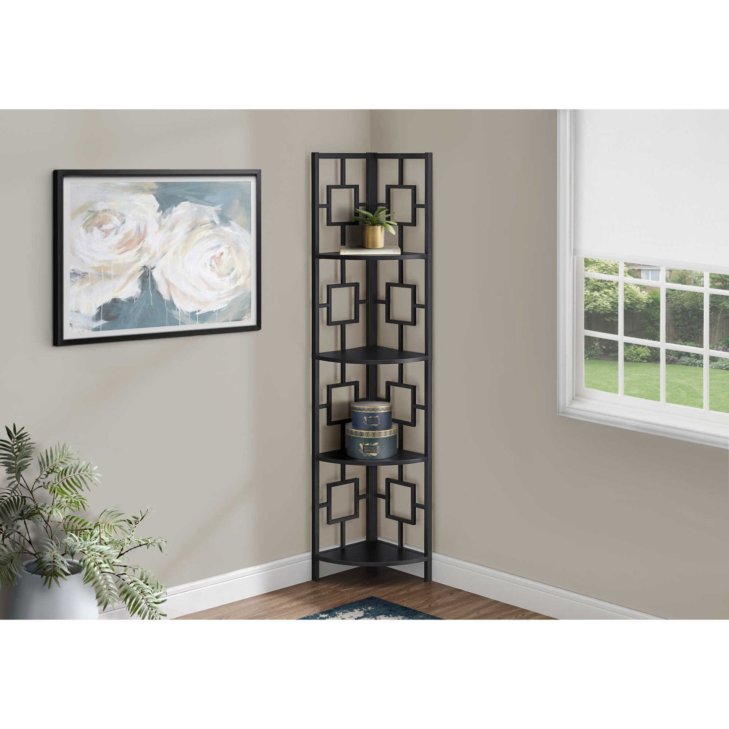 62" BOOKCASE M3613 - Black / Espresso / White / Dark Taupe