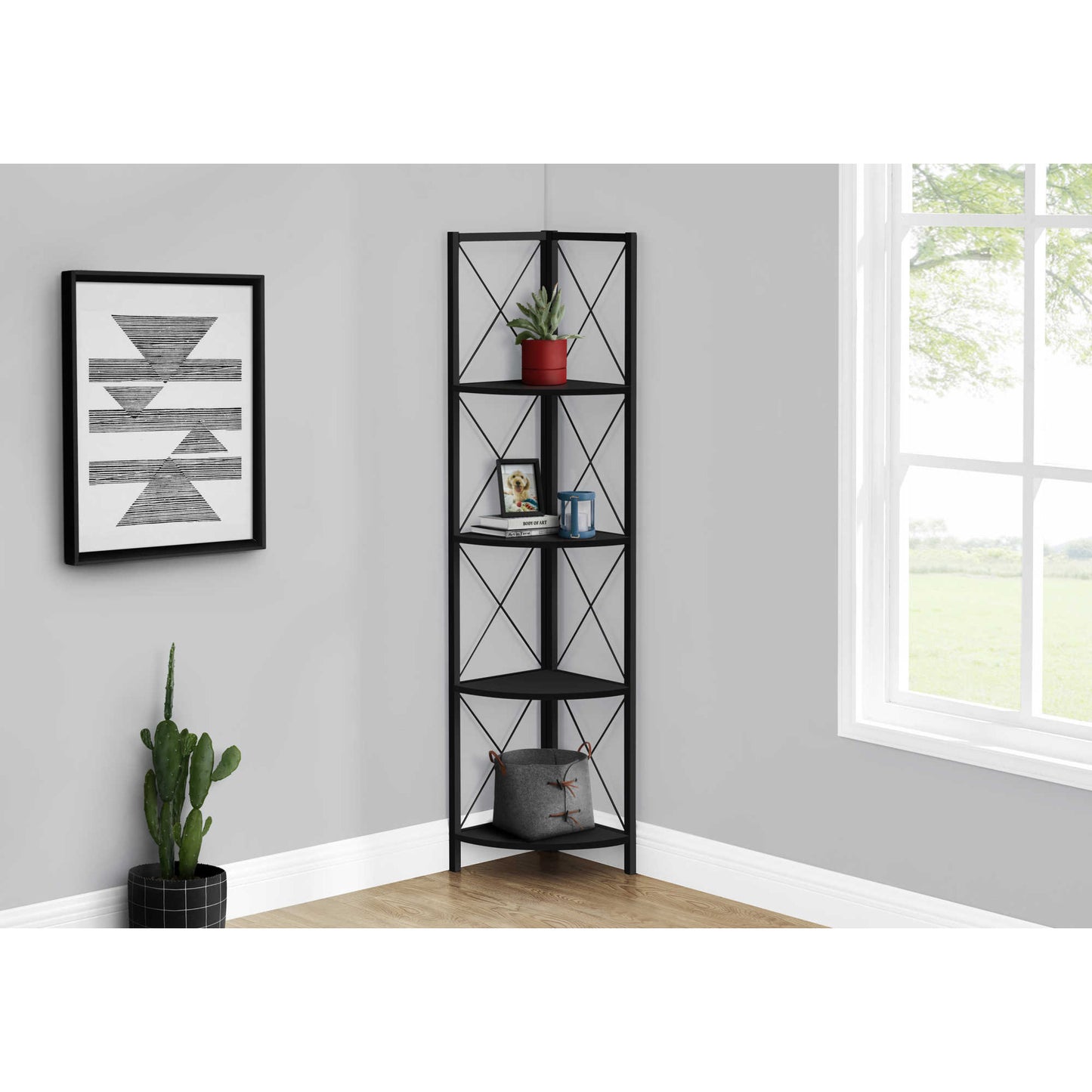 60" BOOKCASE M3646 - Brown Reclaimed / Grey / Dark Taupe / White Marble / Natural / Black / Black Marble / Espresso