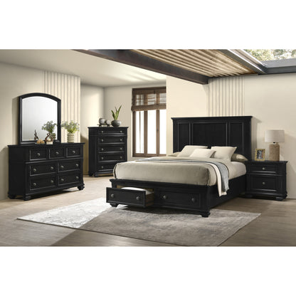 Victoria King 6pc Bedroom Set - B7079 -  Black / White / Antique White / Brown / Grey