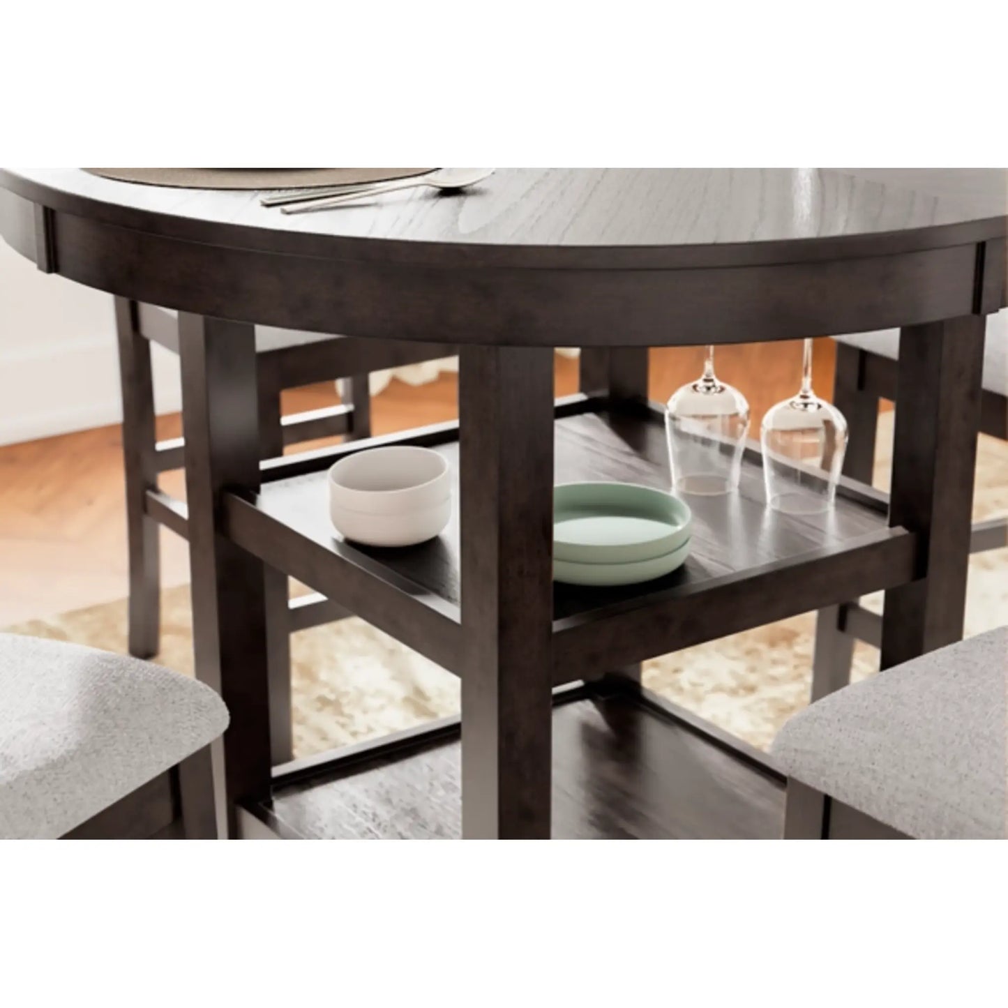 Langwest Counter Table Set with 4 Chairs