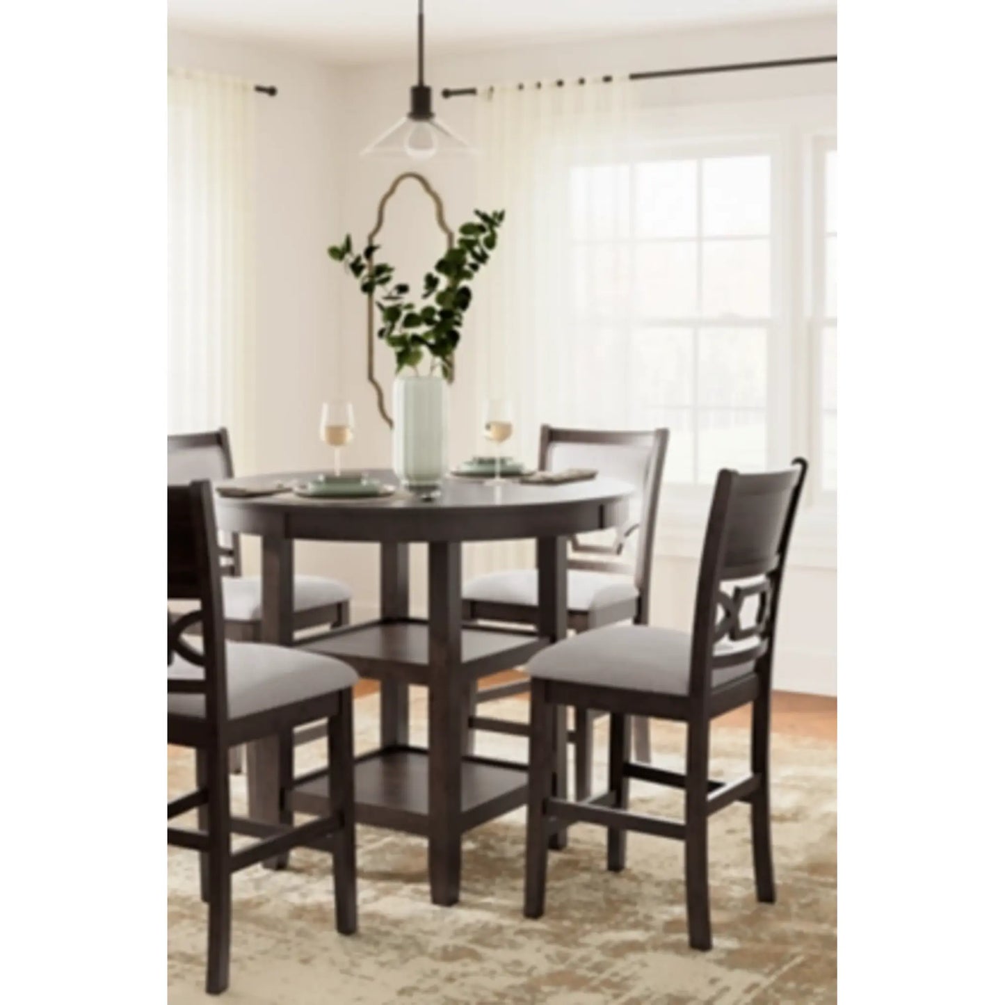 Langwest Counter Table Set with 4 Chairs