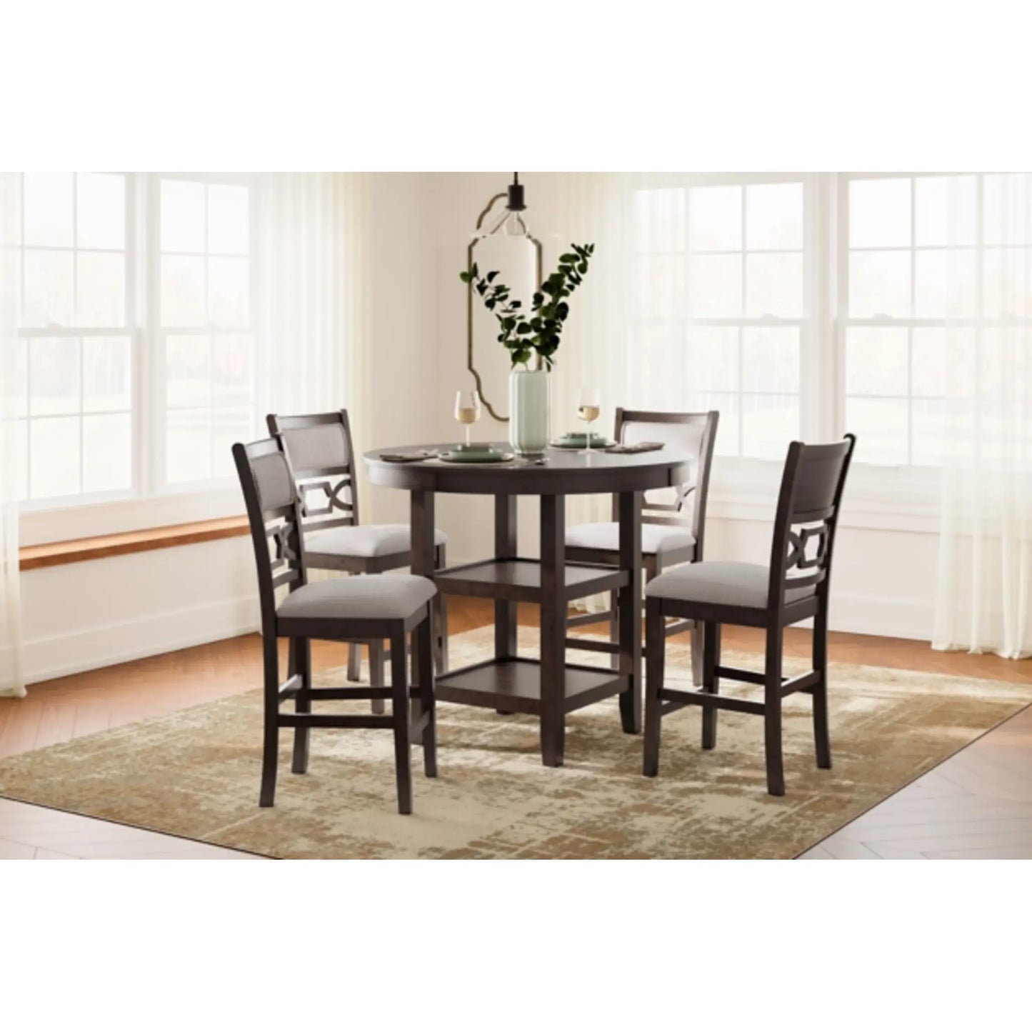 Langwest Counter Table Set with 4 Chairs