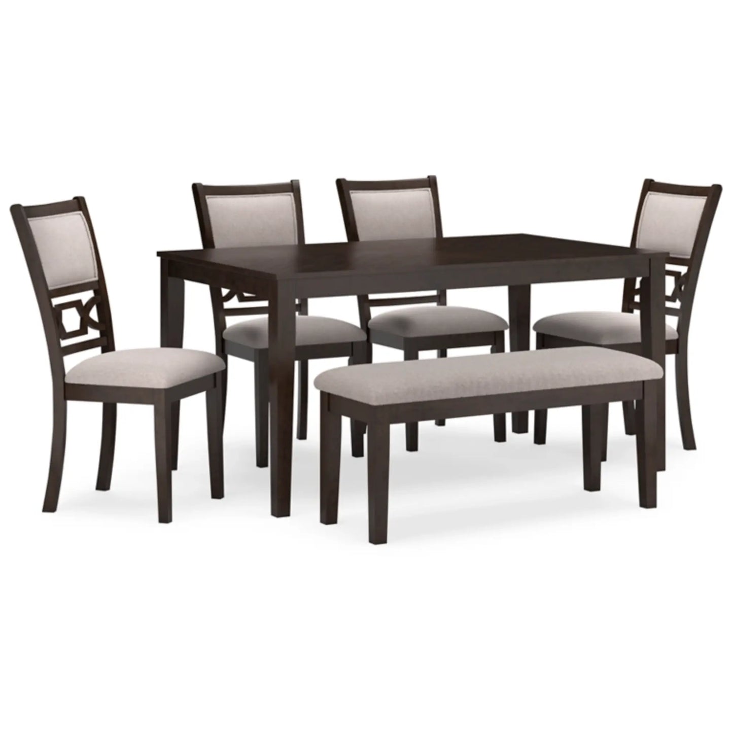 Langwest Dining Room Table Set with 4 Chairs and Bench