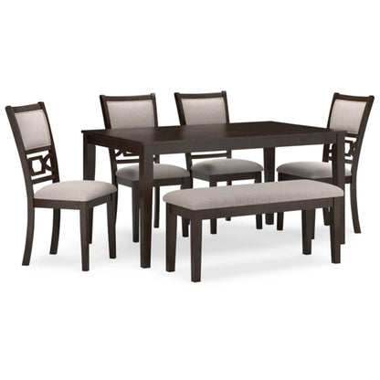 Langwest Dining Room Table Set with 4 Chairs and Bench