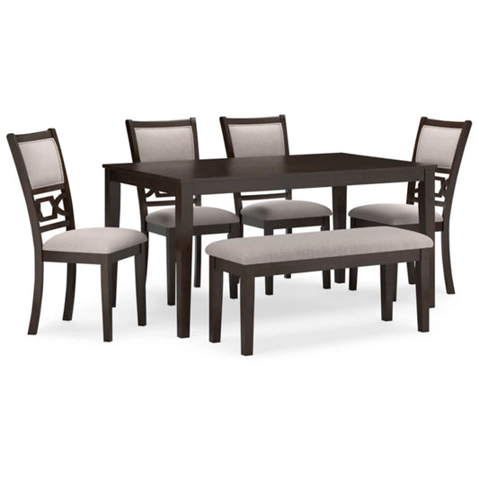 Langwest Dining Room Table Set with 4 Chairs and Bench