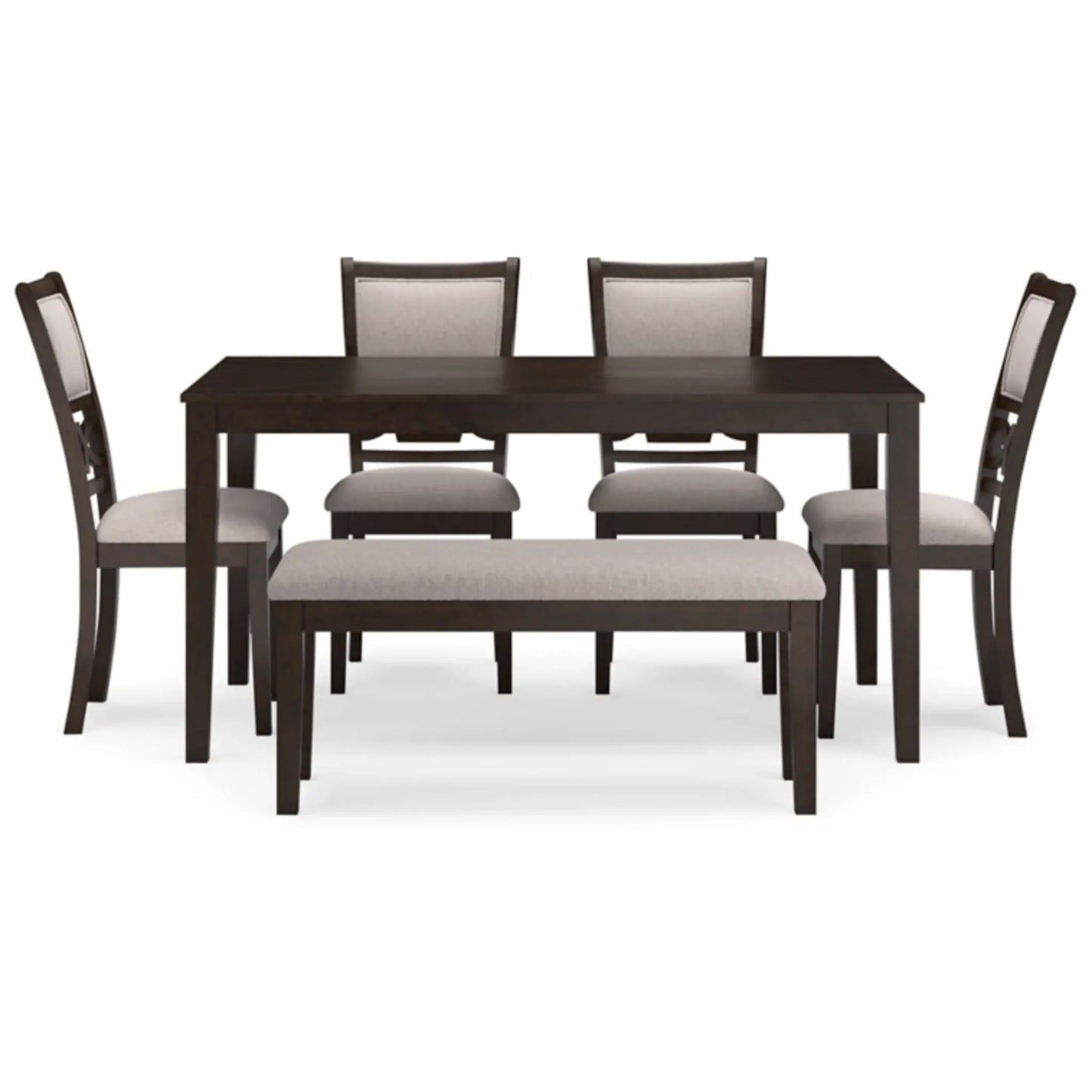 Langwest Dining Room Table Set with 4 Chairs and Bench