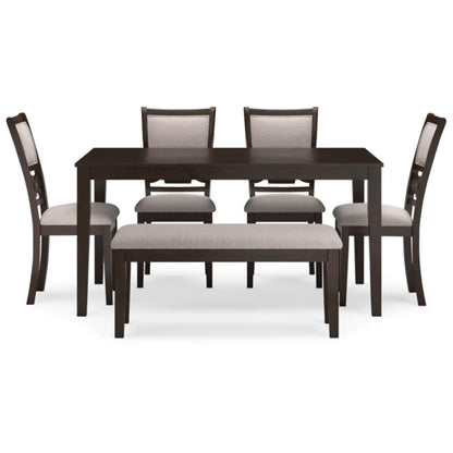 Langwest Dining Room Table Set with 4 Chairs and Bench