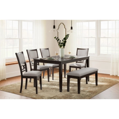 Langwest Dining Room Table Set with 4 Chairs and Bench