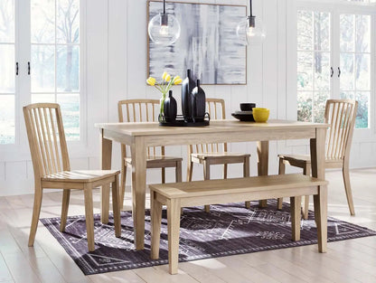 Ashley Gleanville 6Pc Dining Set in Light Brown