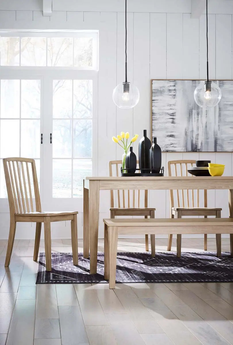 Ashley Gleanville 6Pc Dining Set in Light Brown