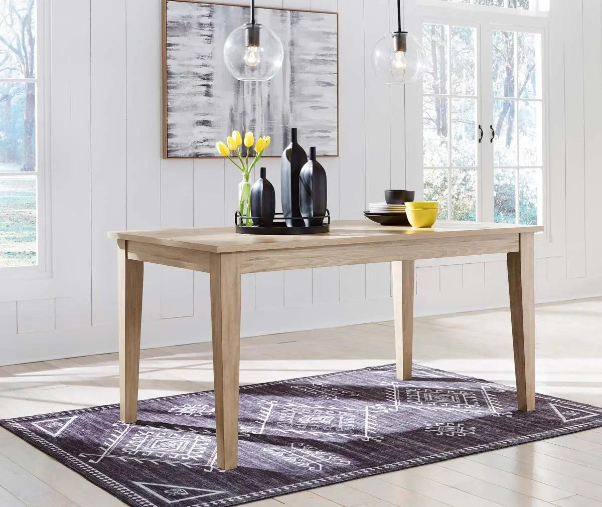 Ashley Gleanville 6Pc Dining Set in Light Brown