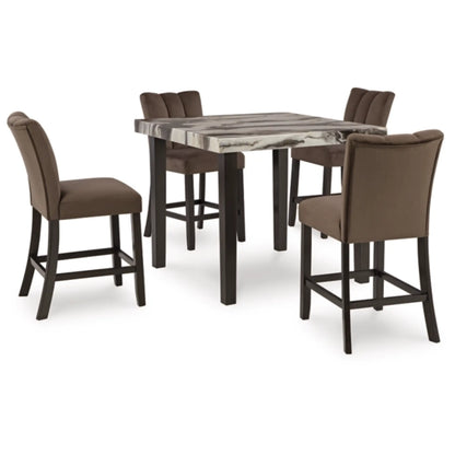 Jeshina Counter Height Dining Table and 4 Barstools