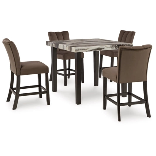 Jeshina Counter Height Dining Table and 4 Barstools