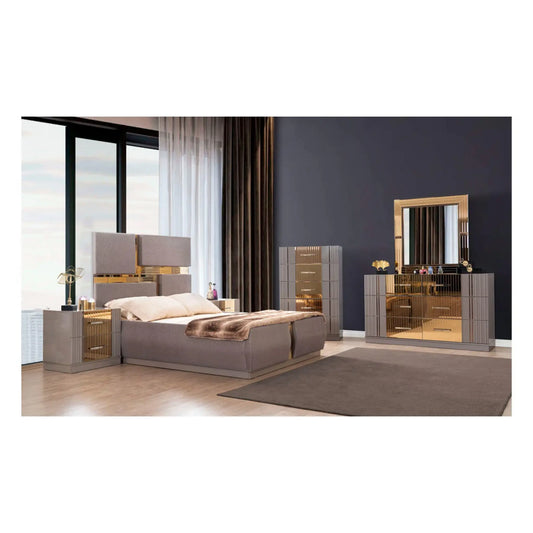 Lorenzo Bedroom Set B1341 (Grey & Rose Gold)